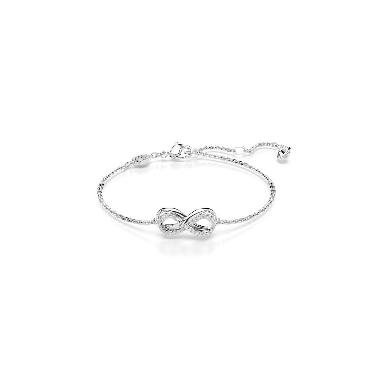 Swarovski White and Rhodium Hyperbola Infinity Bracelet